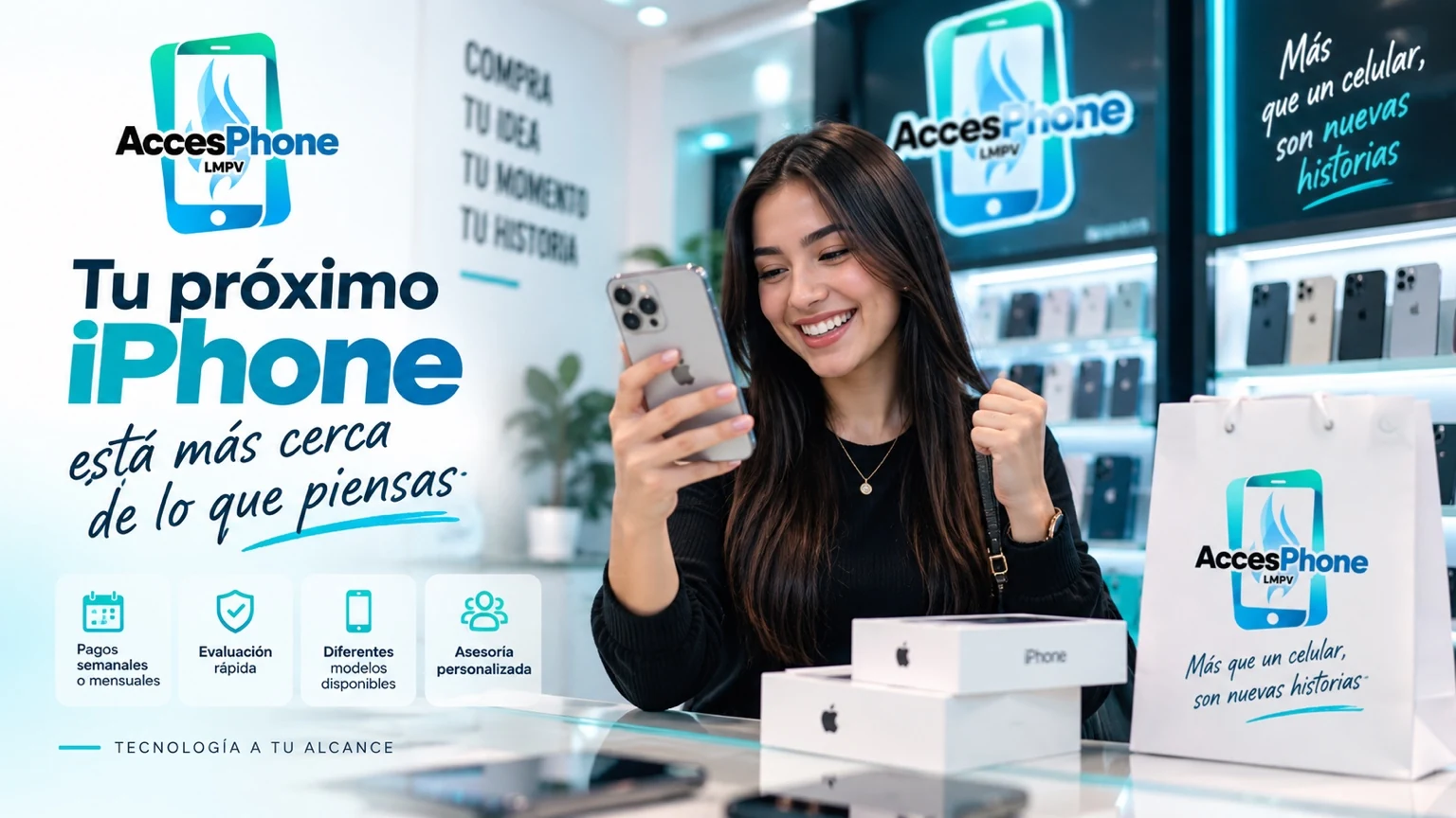 AccesPhone: Tu próximo iPhone está más cerca de lo que piensas. Pagos semanales o mensuales y asesoría personalizada.